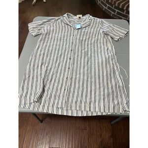 Universal Thread Small Women's Short Sleeve Shirtdress Cream & Ivory Striped